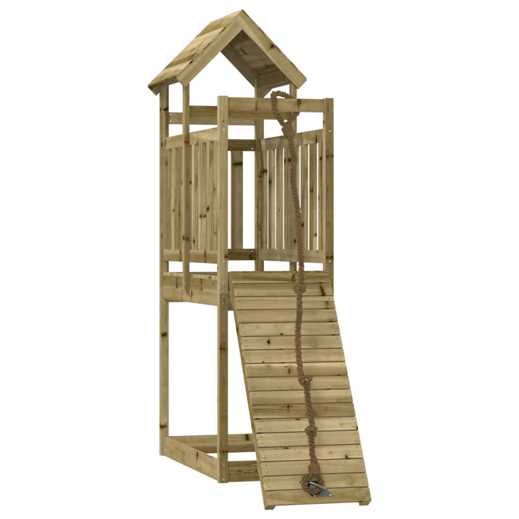 vidaXL Къща за игра със стена за катерене, импрегниран бор масив