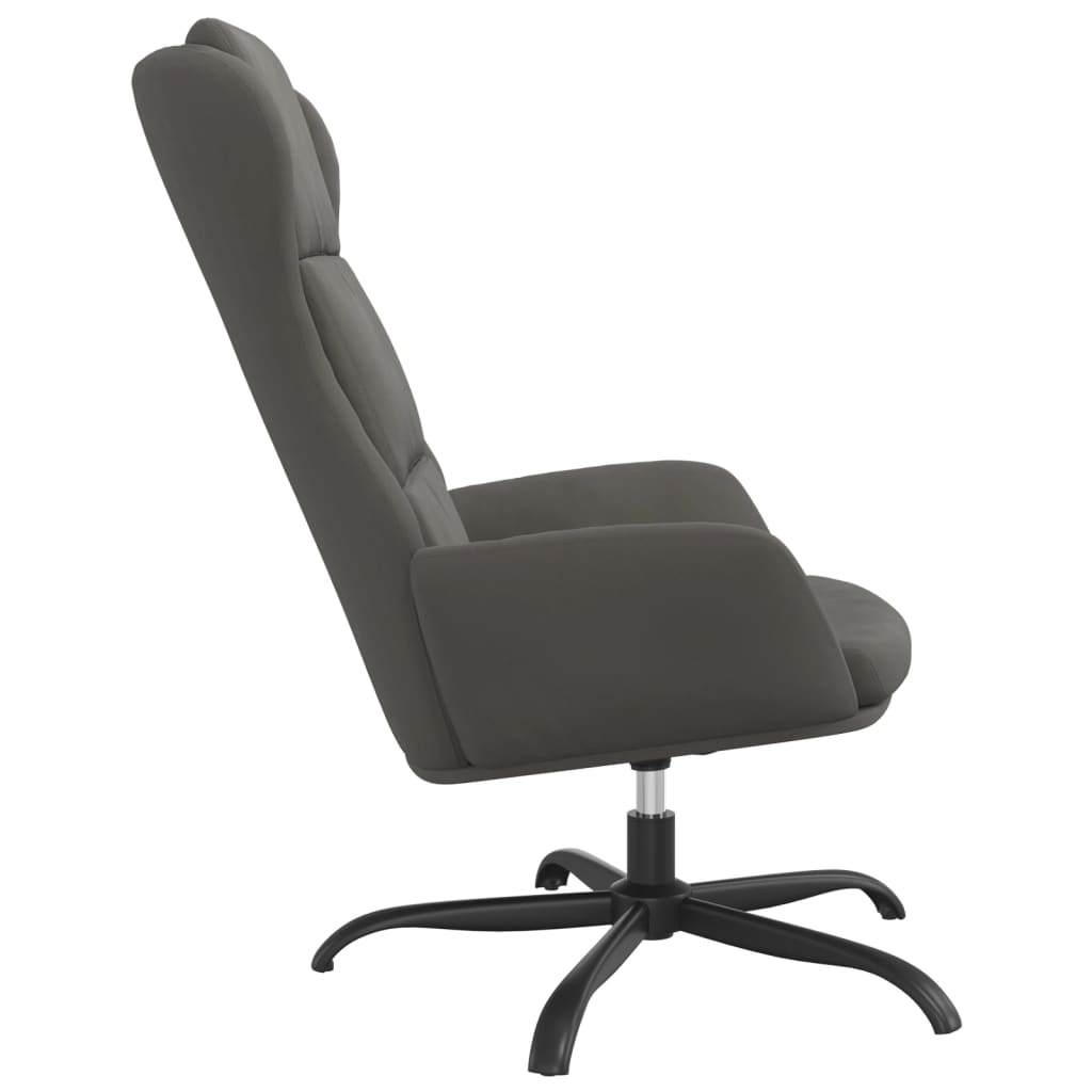 vidaXL Релакс стол, тъмносив, изкуствен велур