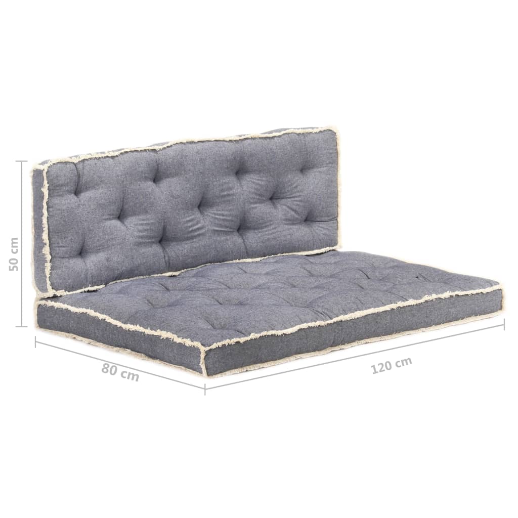 vidaXL Комплект възглавници за палетен диван, 2 части, син
