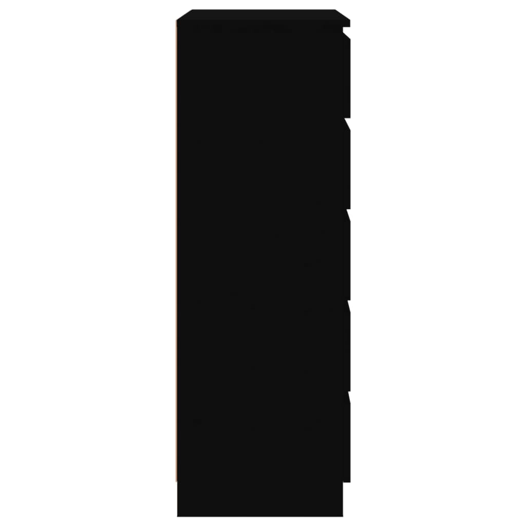vidaXL Скрин с чекмеджета, черен, 60x36x103 см, инженерно дърво