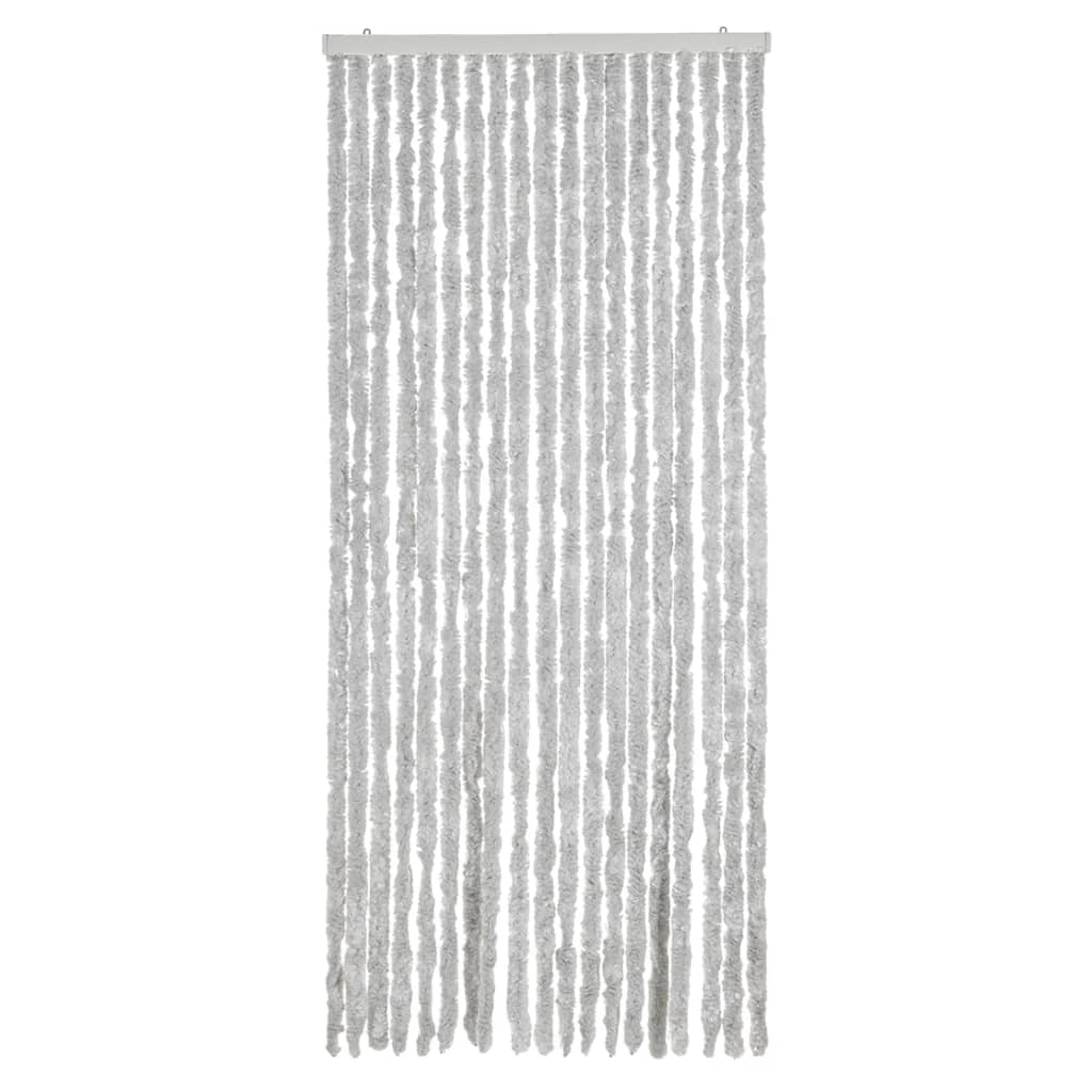 vidaXL Ресни за врата против мухи, сиво, 56x200 см, шенил
