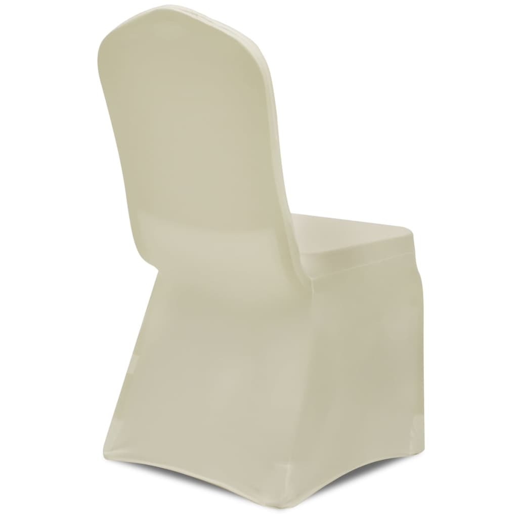vidaXL Покривни калъфи за столове, еластични, 4 бр, кремави