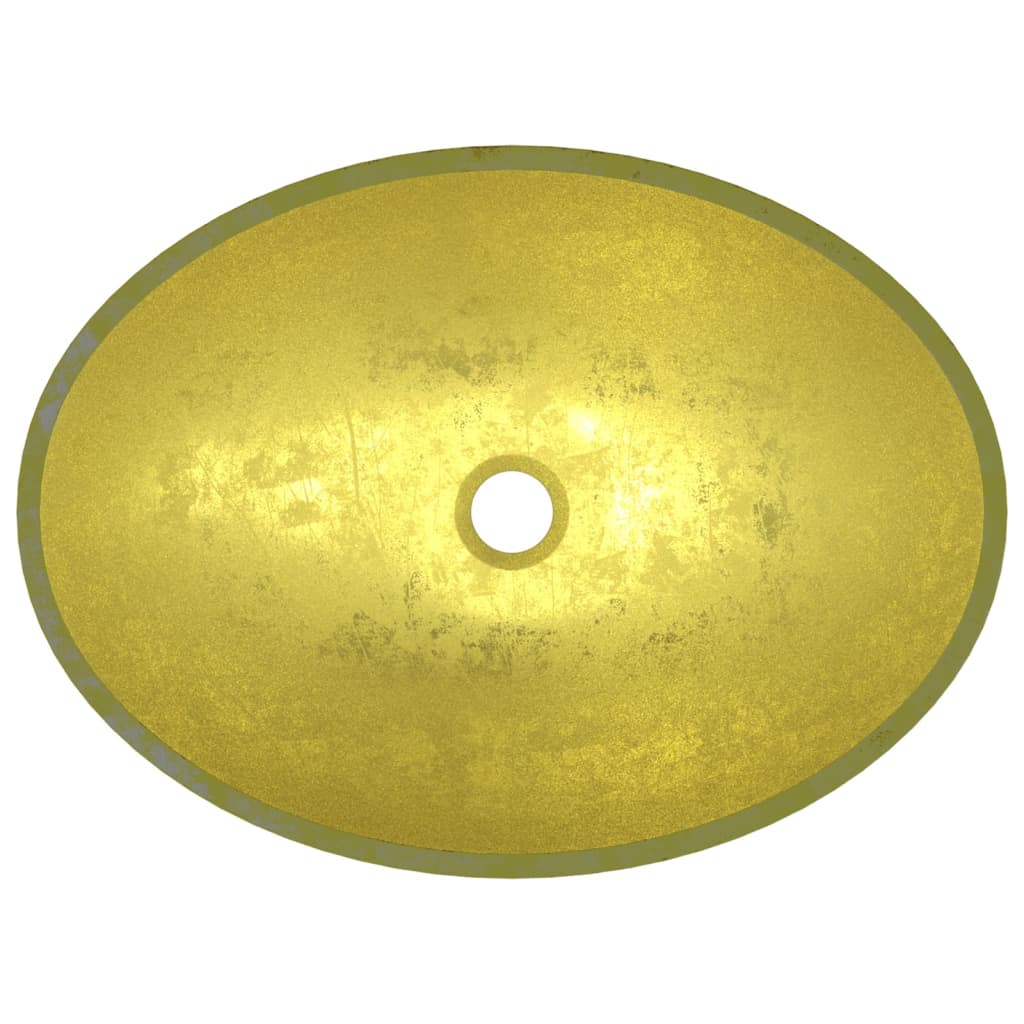 vidaXL Стъклена мивка 50x37x14 см злато