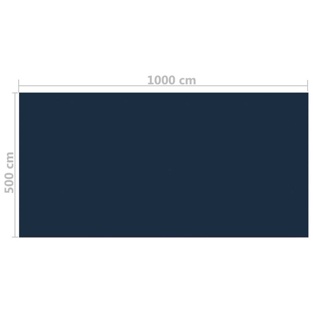 vidaXL Плаващо соларно покривало за басейн PE 1000x500 см черно-синьо