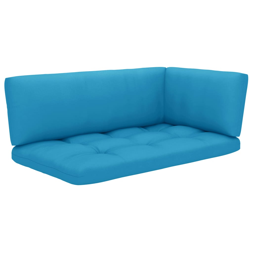 vidaXL 2-местен палетен диван с възглавници бор със зелена импрегнация