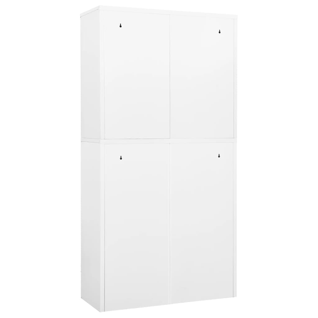 vidaXL Офис шкаф, бял, 90x40x180 см, стомана