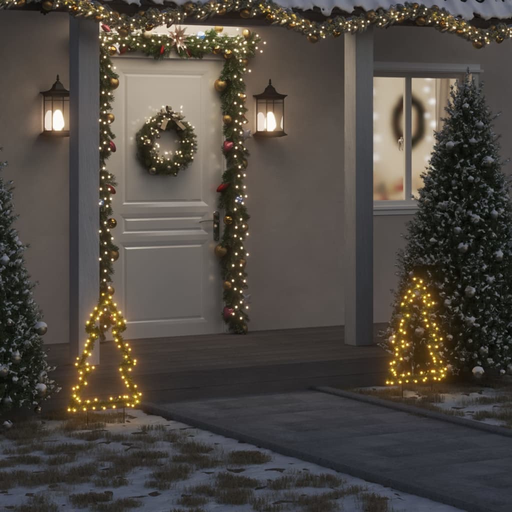 vidaXL Коледна светеща украса елха с шипове, 80 LED, 60 см