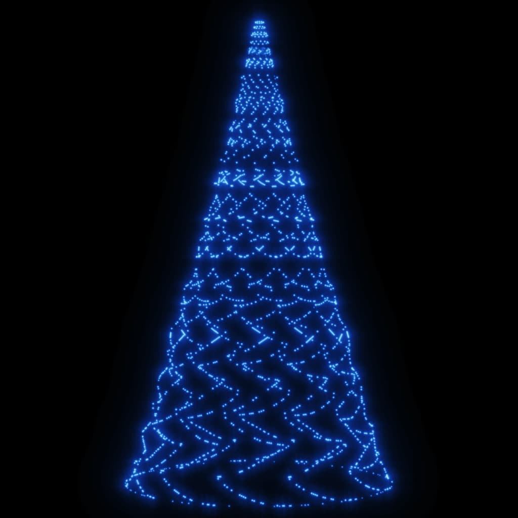 vidaXL Коледна елха на флагщок, синя, 3000 LED, 800 см