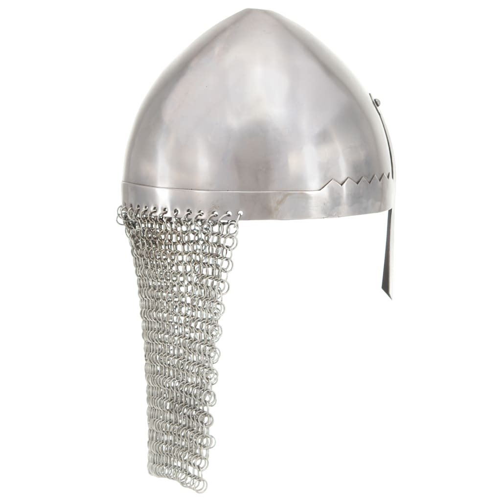 vidaXL Рицарски шлем, антична реплика, ЛАРП, сребрист, стомана