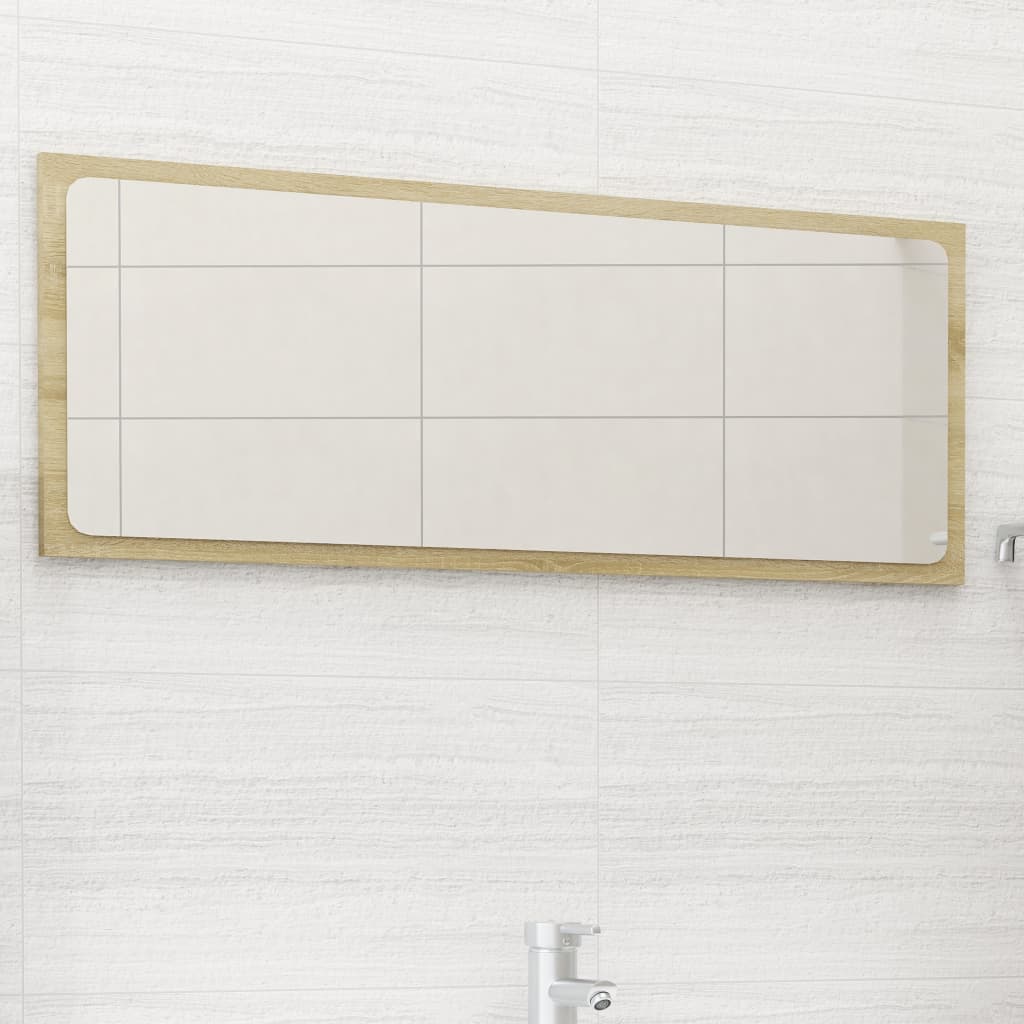 vidaXL Огледало за баня, дъб сонома, 90x1,5x37 см, ПДЧ