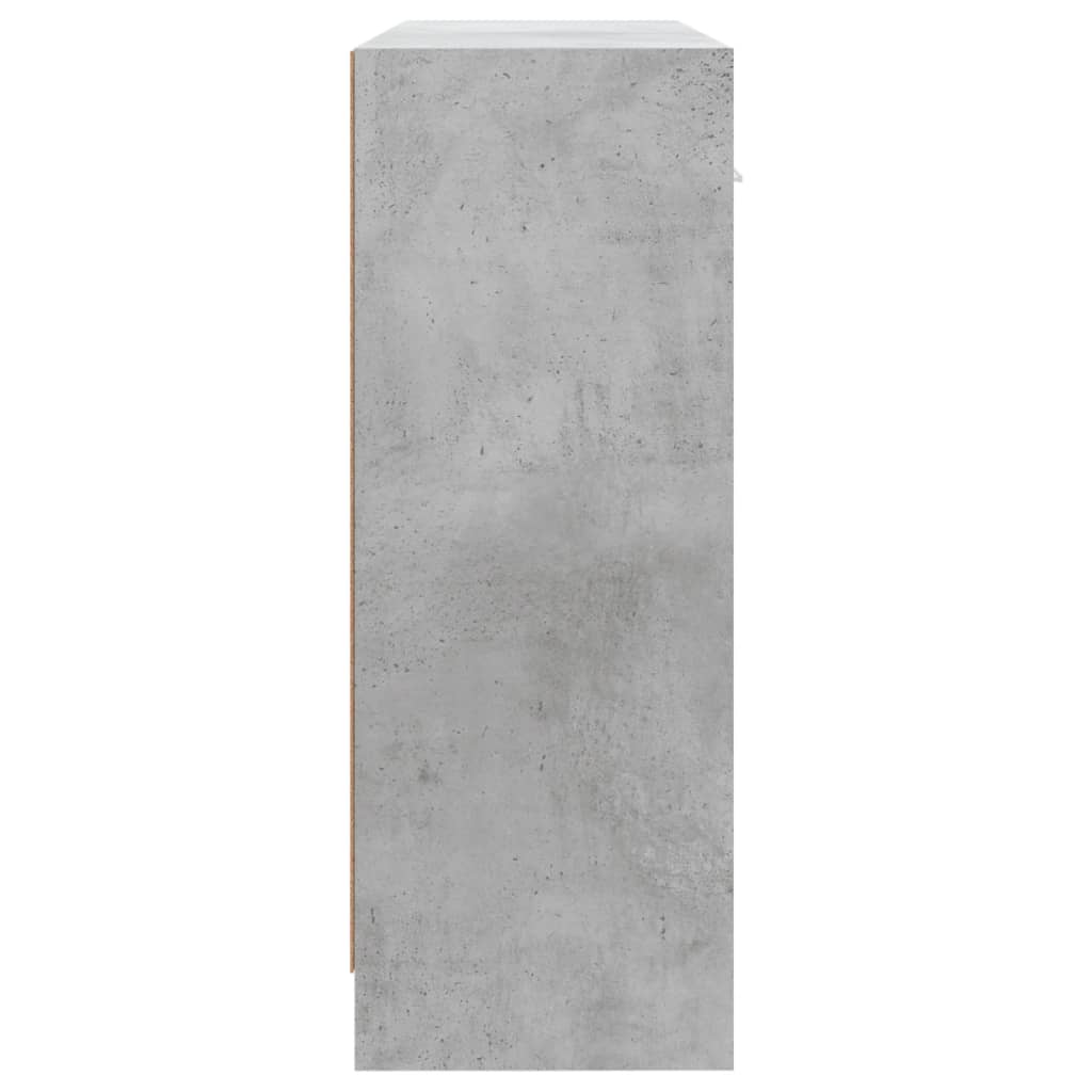 vidaXL Сайдборд, бетонно сив, 91x28x75 см, инженерно дърво