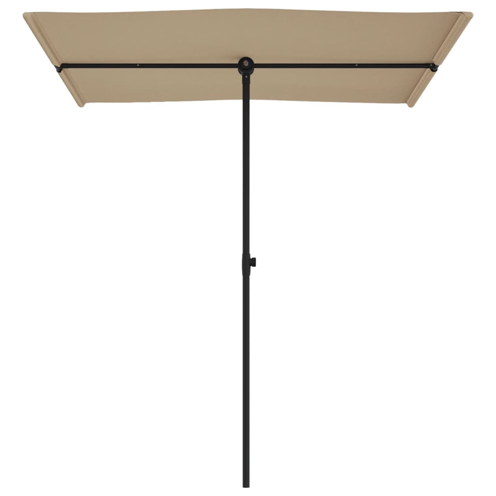 vidaXL Градински чадър с алуминиев прът, 180x110 см, таупе