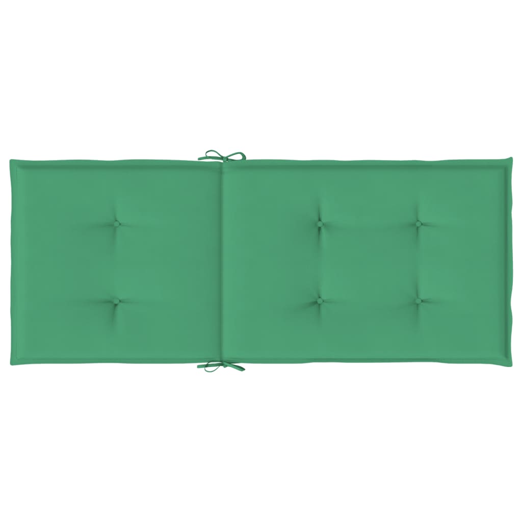 vidaXL Възглавници за столове с облегалки 4 бр зелени 120x50x3 см плат