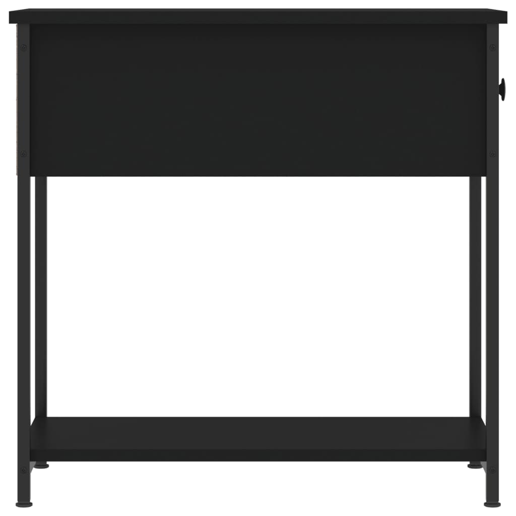vidaXL Нощно шкафче, черно, 30x60x60 см, инженерно дърво