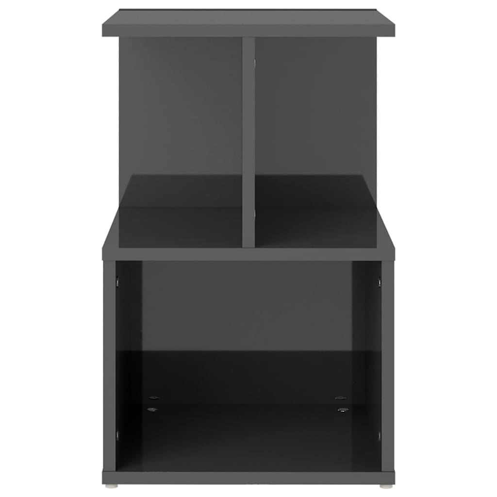 vidaXL Нощно шкафче, сив гланц, 35x35x55 см, ПДЧ