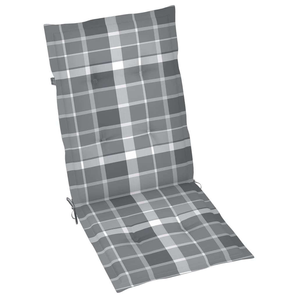 vidaXL Сгъваеми градински столове с възглавници, 8 бр, акация масив