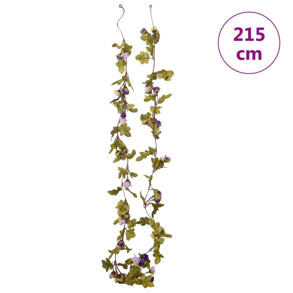 vidaXL Гирлянди от изкуствени цветя 6 бр светлолилави 215 см