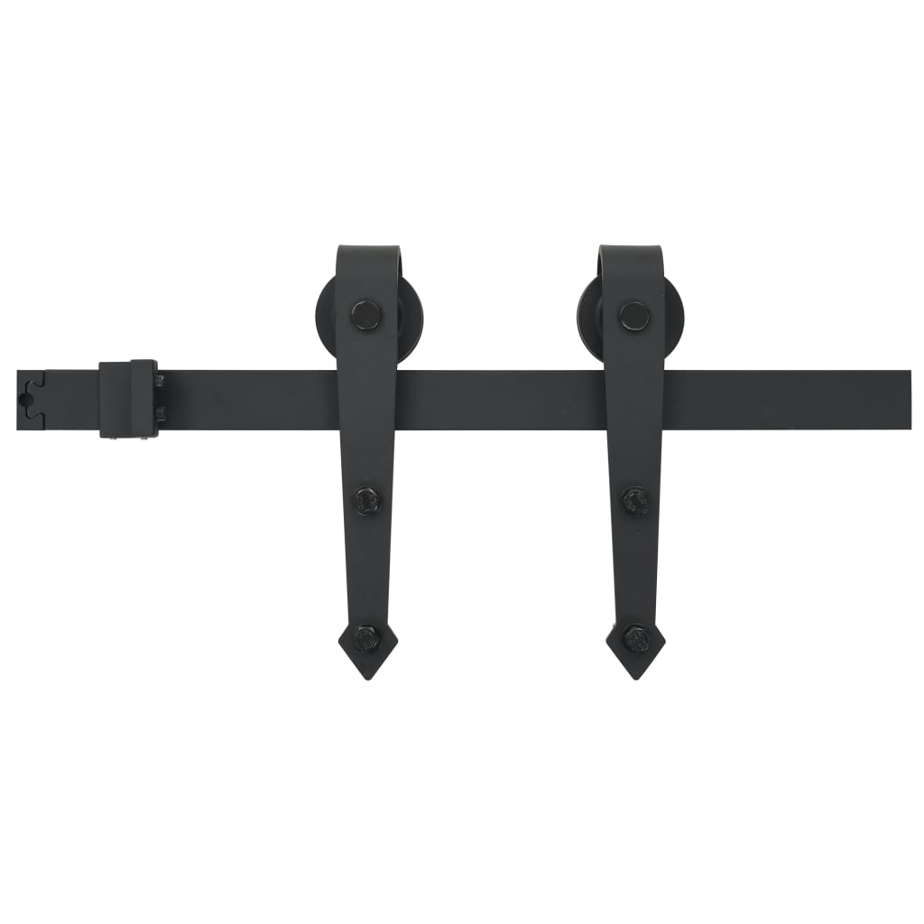 vidaXL Комплект механизъм за плъзгаща врата, 200 см, стомана, черен