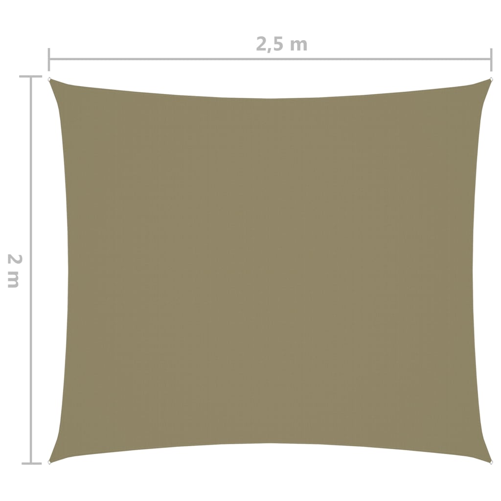 vidaXL Платно-сенник, Оксфорд текстил, правоъгълно, 2x2,5 м, бежово