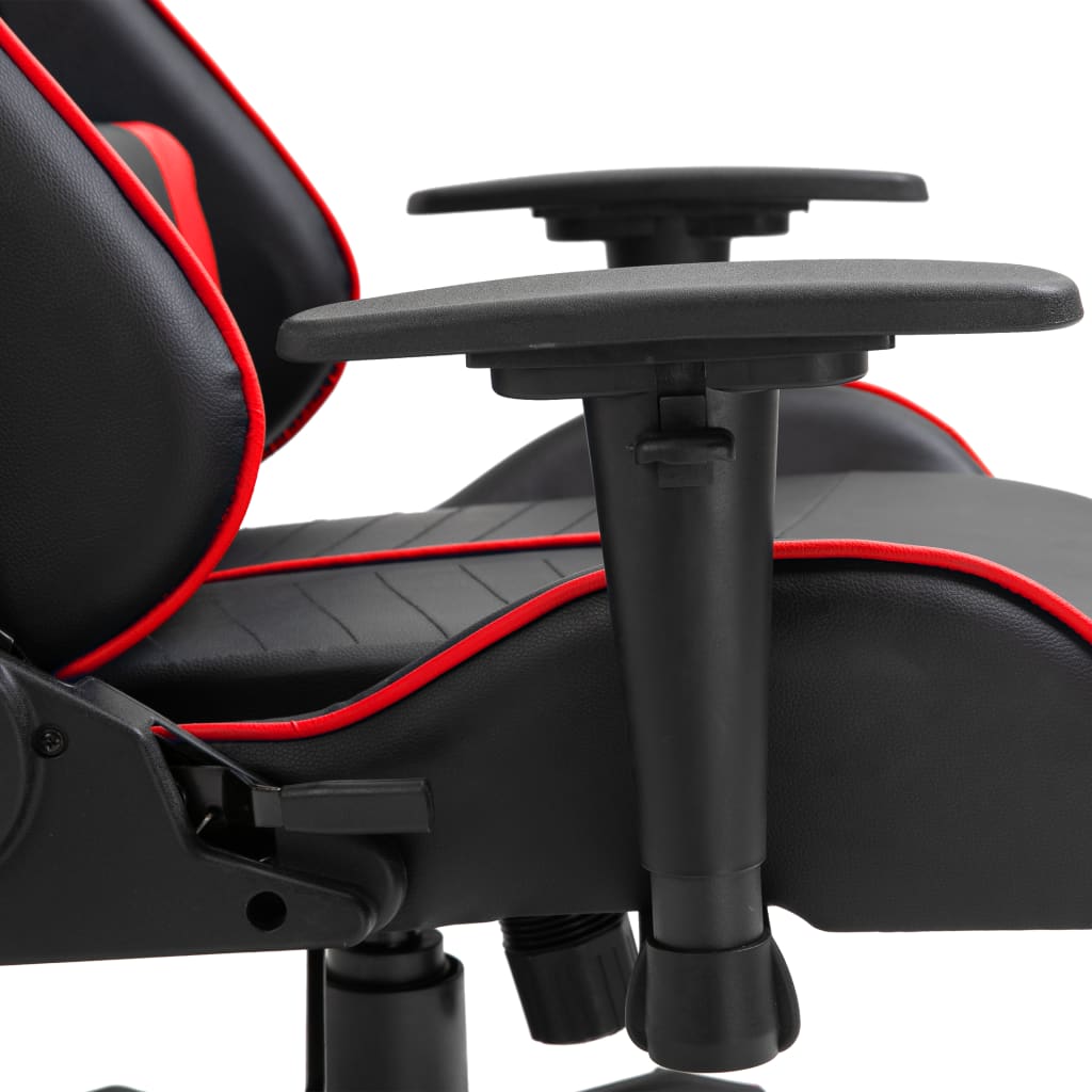 vidaXL Геймърски стол, червено, изкуствена кожа