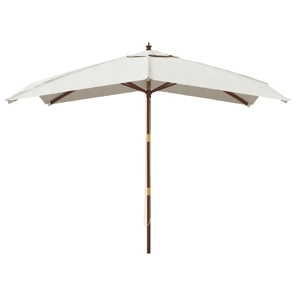 vidaXL Градински чадър с дървен прът, пясъчен цвят, 300x300x273 см