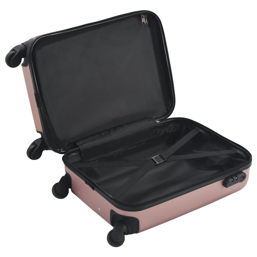 vidaXL Твърд куфар с колелца, розово злато, ABS