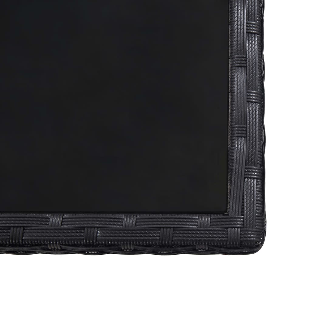 vidaXL Градински комплект с възглавници, 17 части, черен полиратан