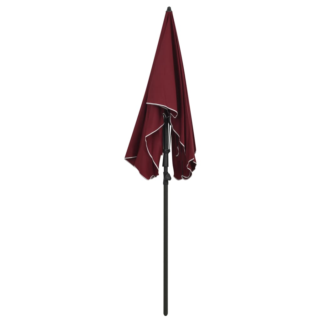 vidaXL Градински чадър с прът, 200x130 см, бордо червен