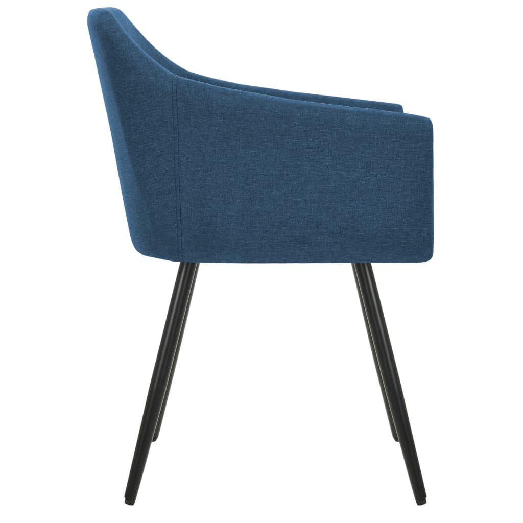 vidaXL Трапезни столове, 4 бр, сини, текстил