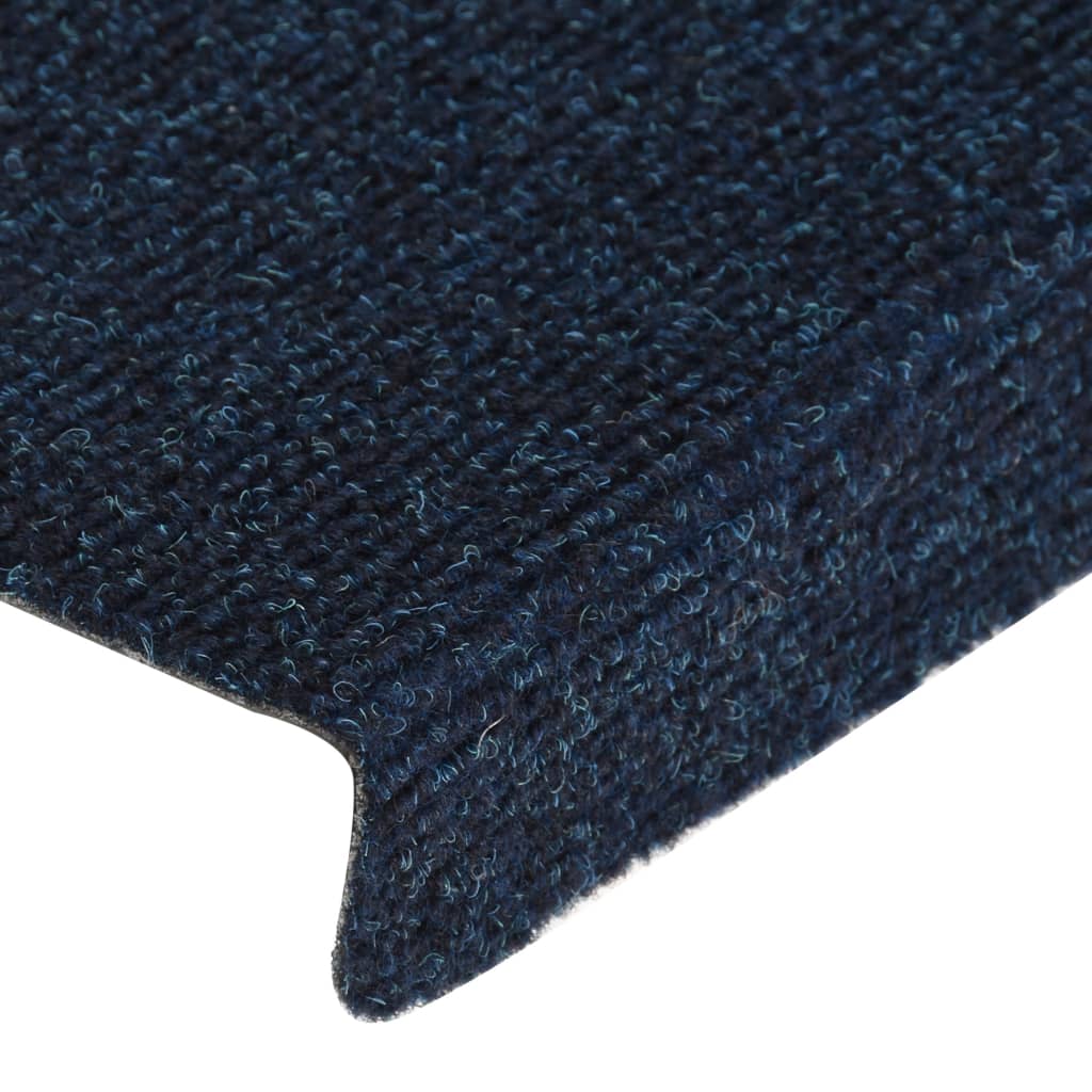 vidaXL Стелки за стъпала, 15 бр, пънч тъкан, 65x21x4 см, сини
