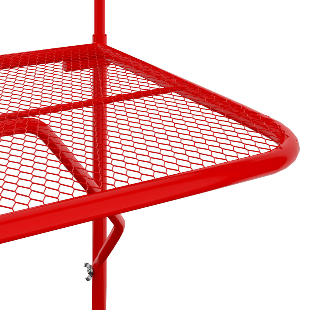vidaXL Балконска масичка, червена, 60x40 см, стомана