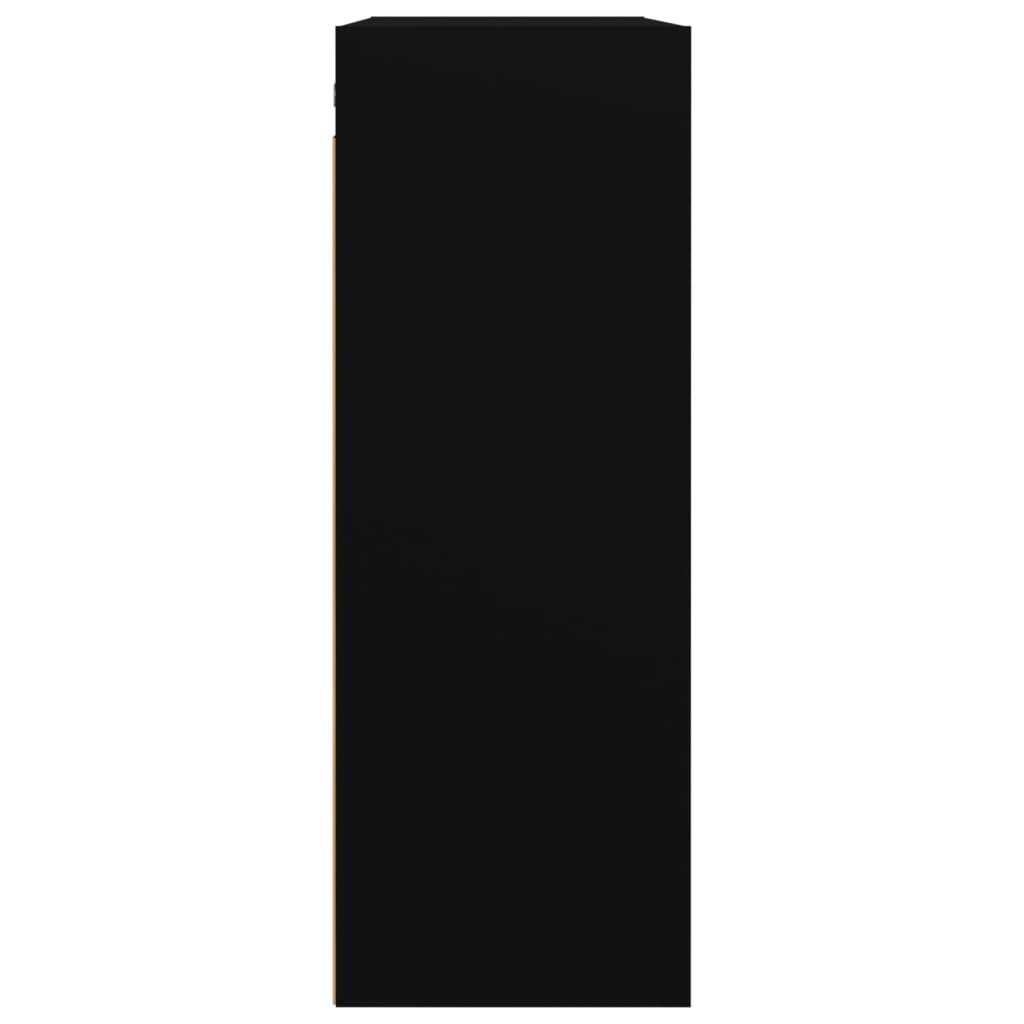 812313 vidaXL Окачен стенен шкаф,черен, 69,5x32,5x90 см
