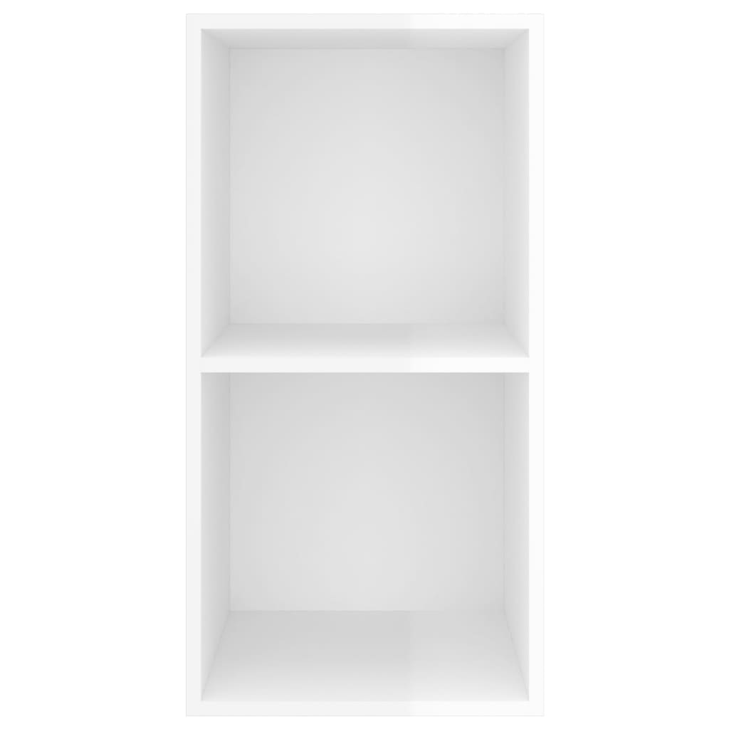 vidaXL ТВ шкаф за стенен монтаж, бял гланц, 37x37x72 см, ПДЧ