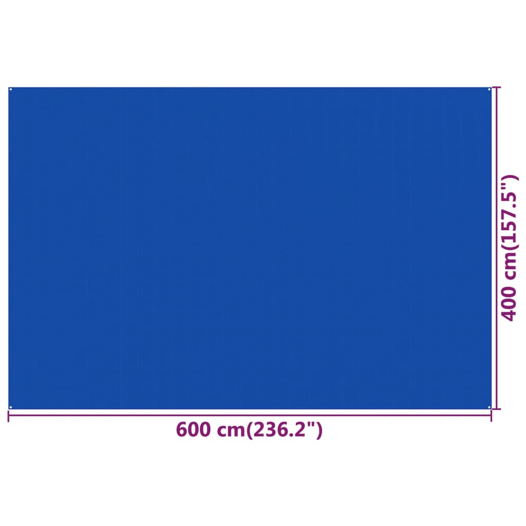 vidaXL Килим за палатка, 400x600 см, син, HDPE