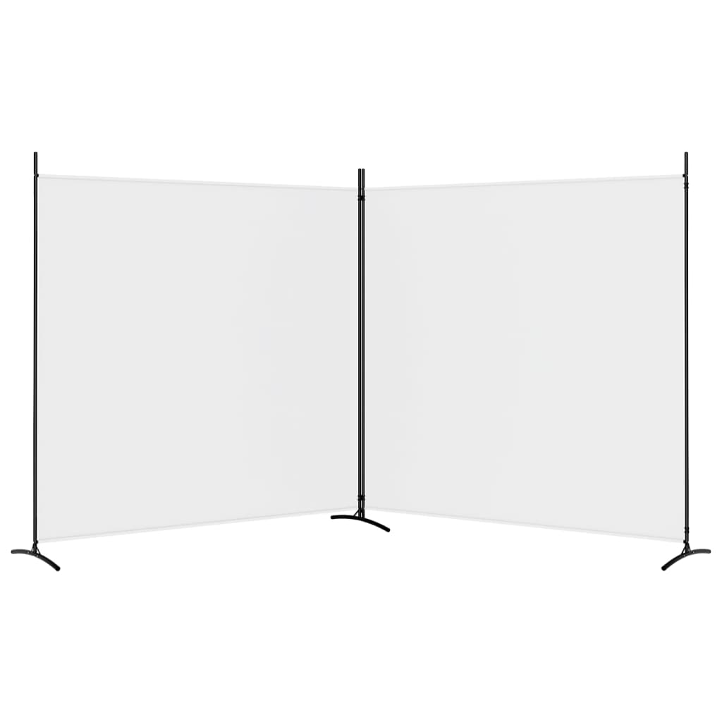 vidaXL Параван за стая, 2 панела, бял, 348x180 см, плат