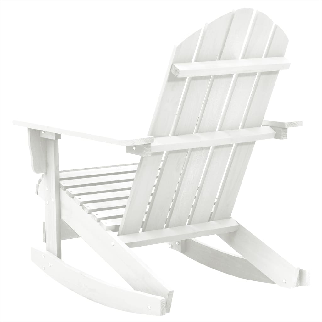 vidaXL Градински люлеещ стол, дърво, бял