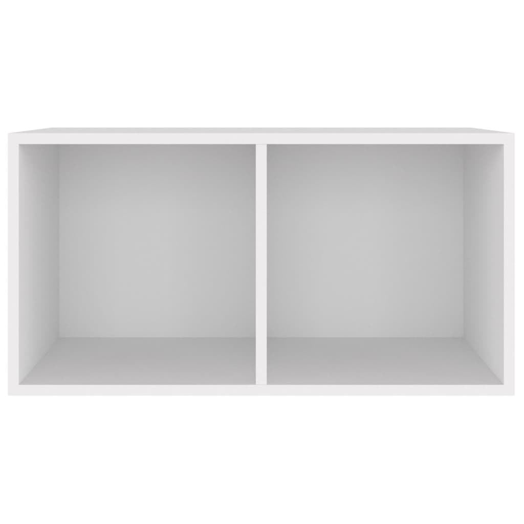vidaXL Шкаф за винилови плочи, бял, 71x34x36 см, инженерно дърво