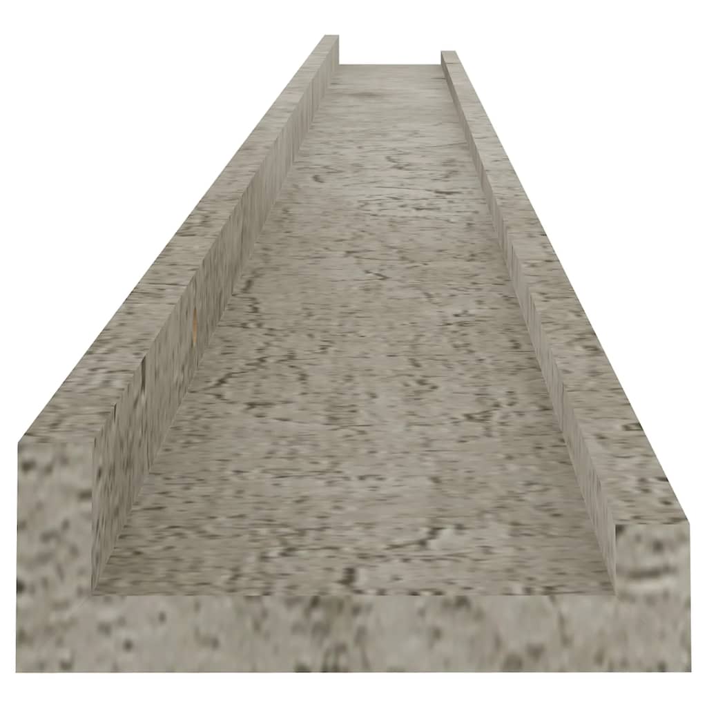 vidaXL Стенни рафтове, 2 бр, бетонно сиви, 115x9x3 см