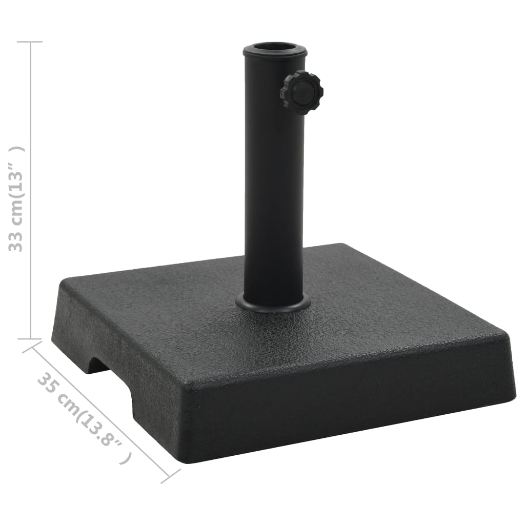 vidaXL Основа за чадър, квадратна, полирезин, 8 кг, черна