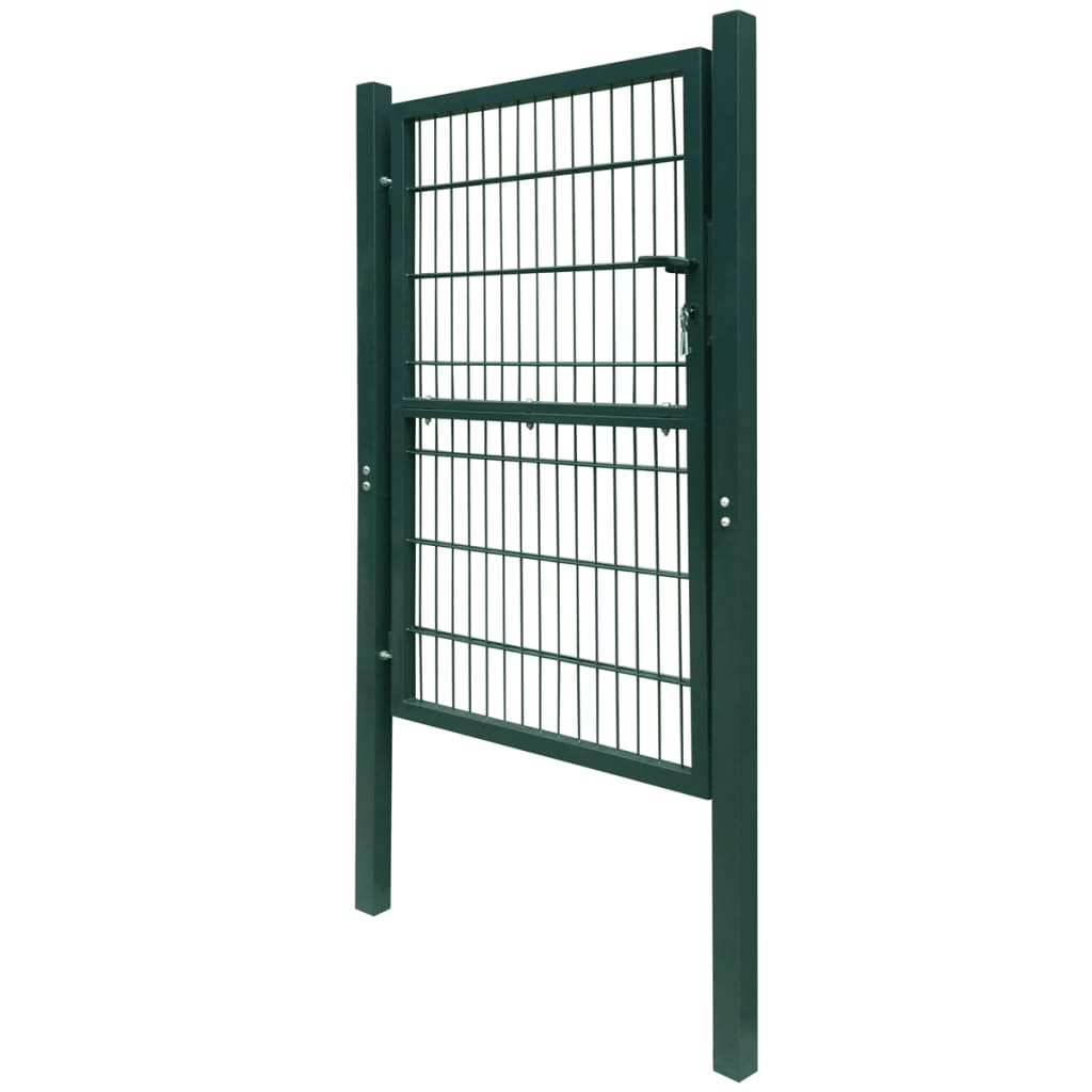 vidaXL 2D Оградна врата, единична, зелена, 106х230 см