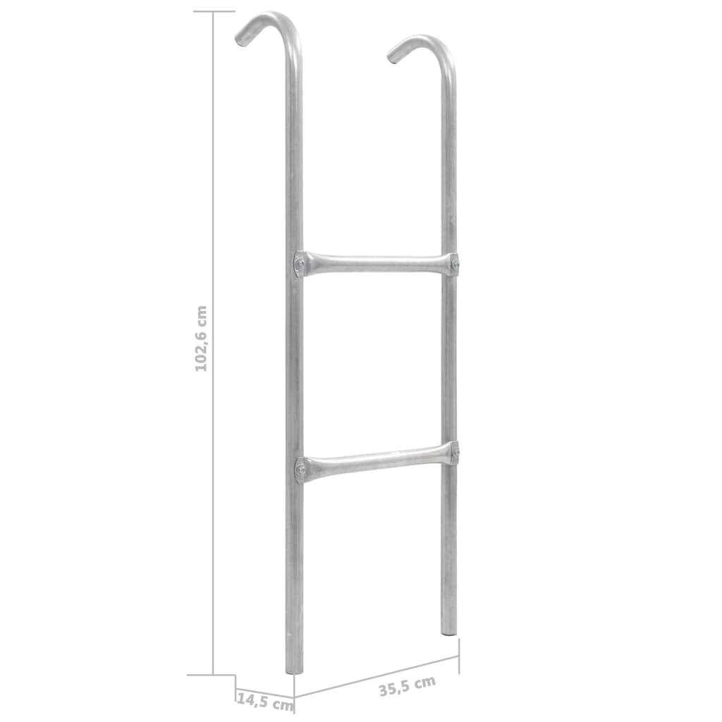 vidaXL Стълба за батут с 2 стъпала, стомана, сребриста, 102,6 см