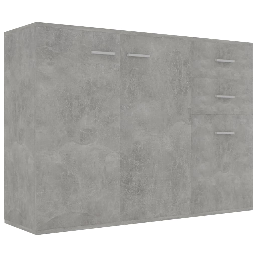 vidaXL Бюфет, бетонно сив, 105x30x75 см, ПДЧ