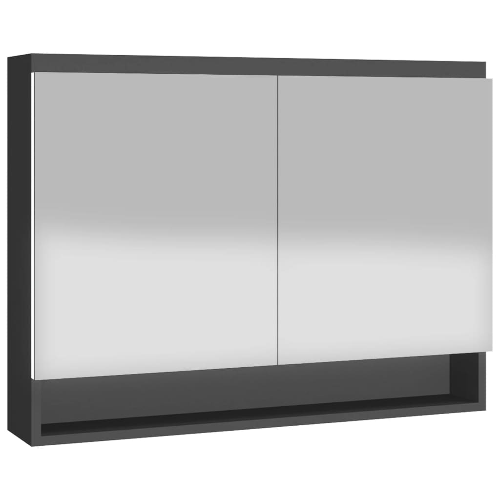 vidaXL Шкаф с огледало за баня, 80x15x60 см, МДФ, антрацит