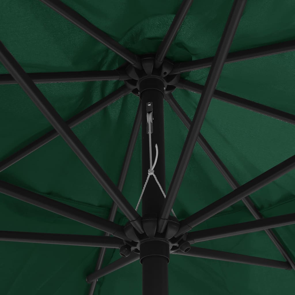 vidaXL Градински чадър с метален прът, 400 см, зелен