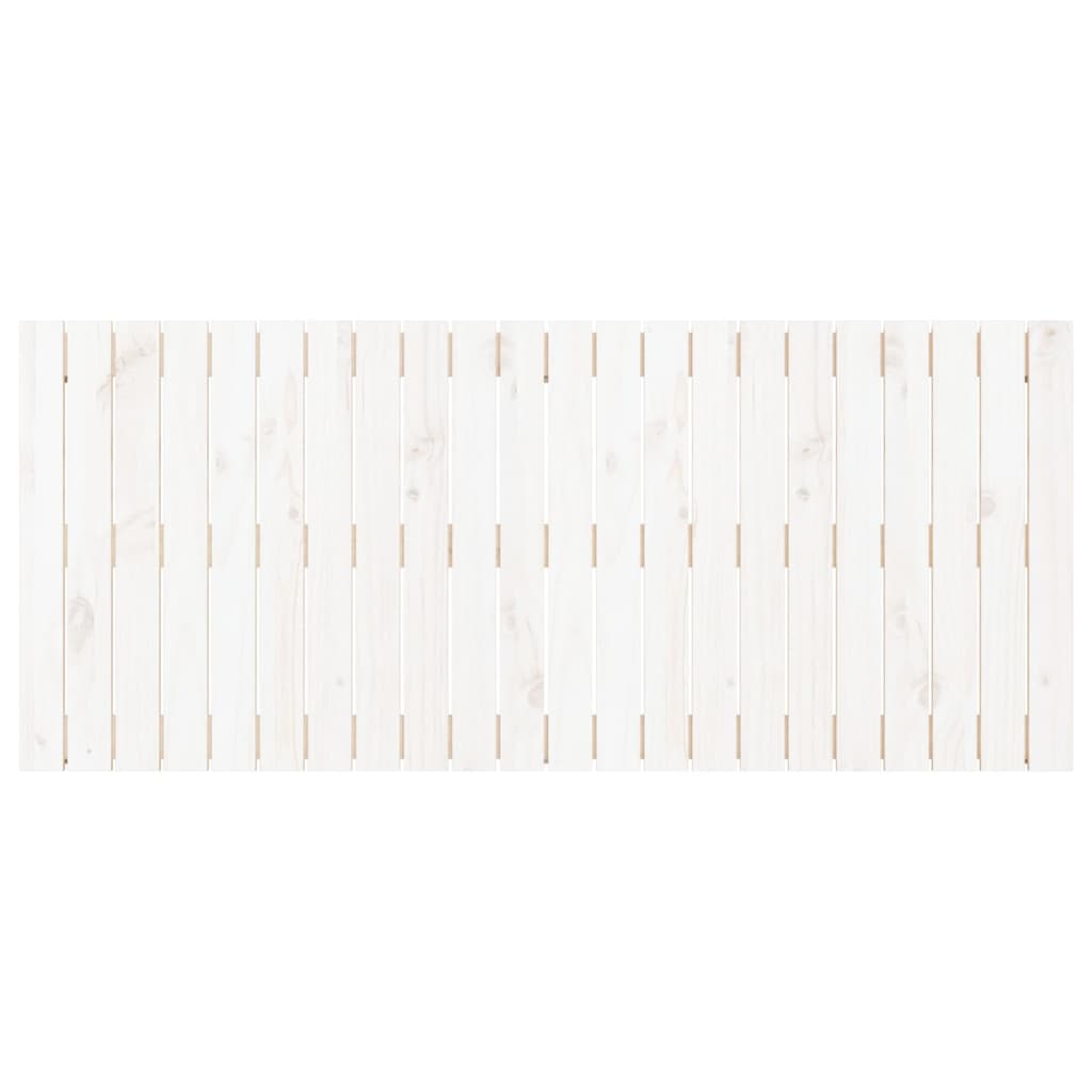vidaXL Стенна табла за спалня, бяла, 140x3x60 см, борово дърво масив