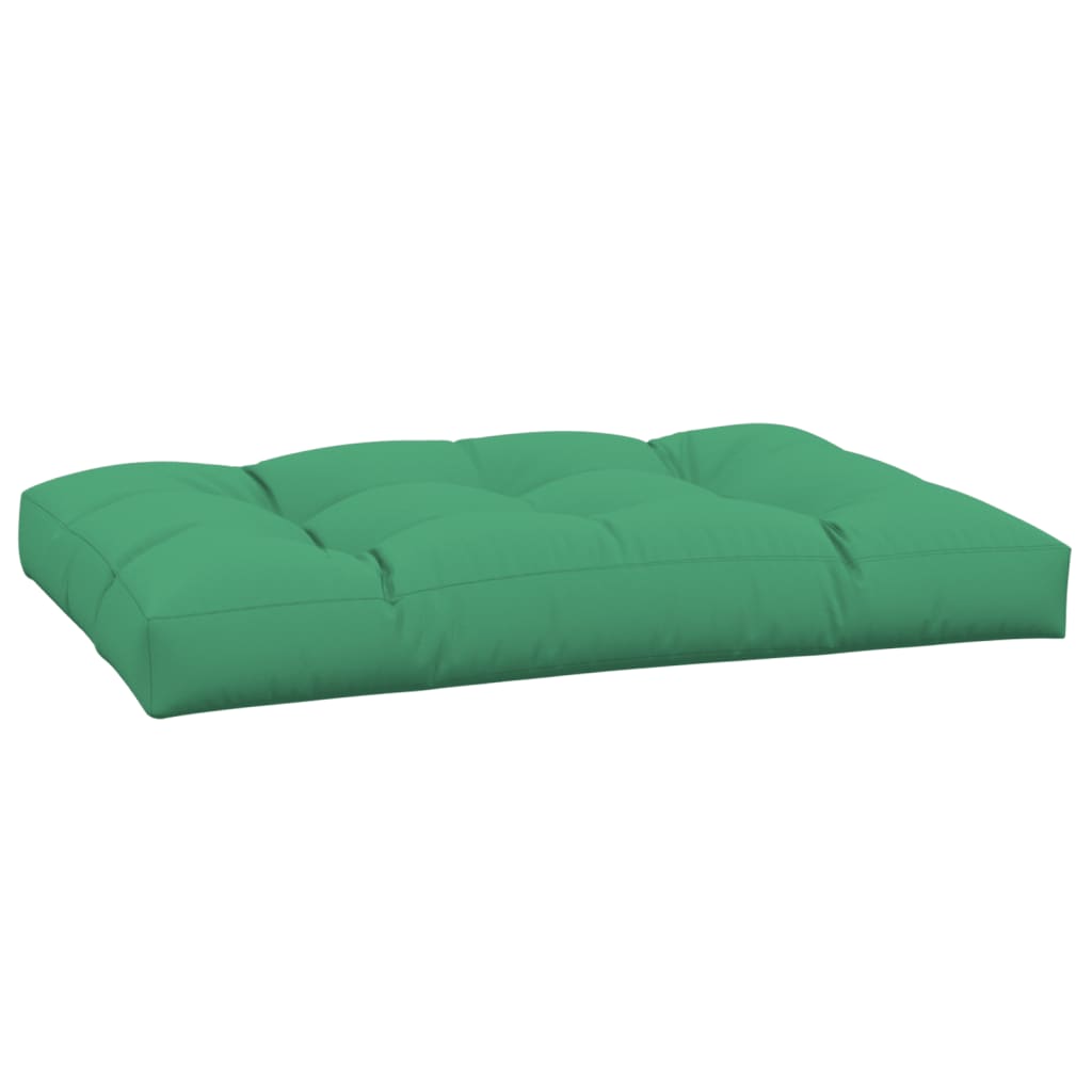 vidaXL Палетна възглавница, зелена, 120x80x12 см, текстил