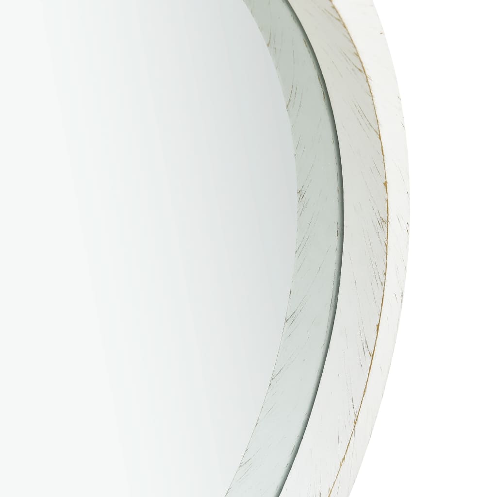 vidaXL Стенно огледало с каишка, 40 см, бяло