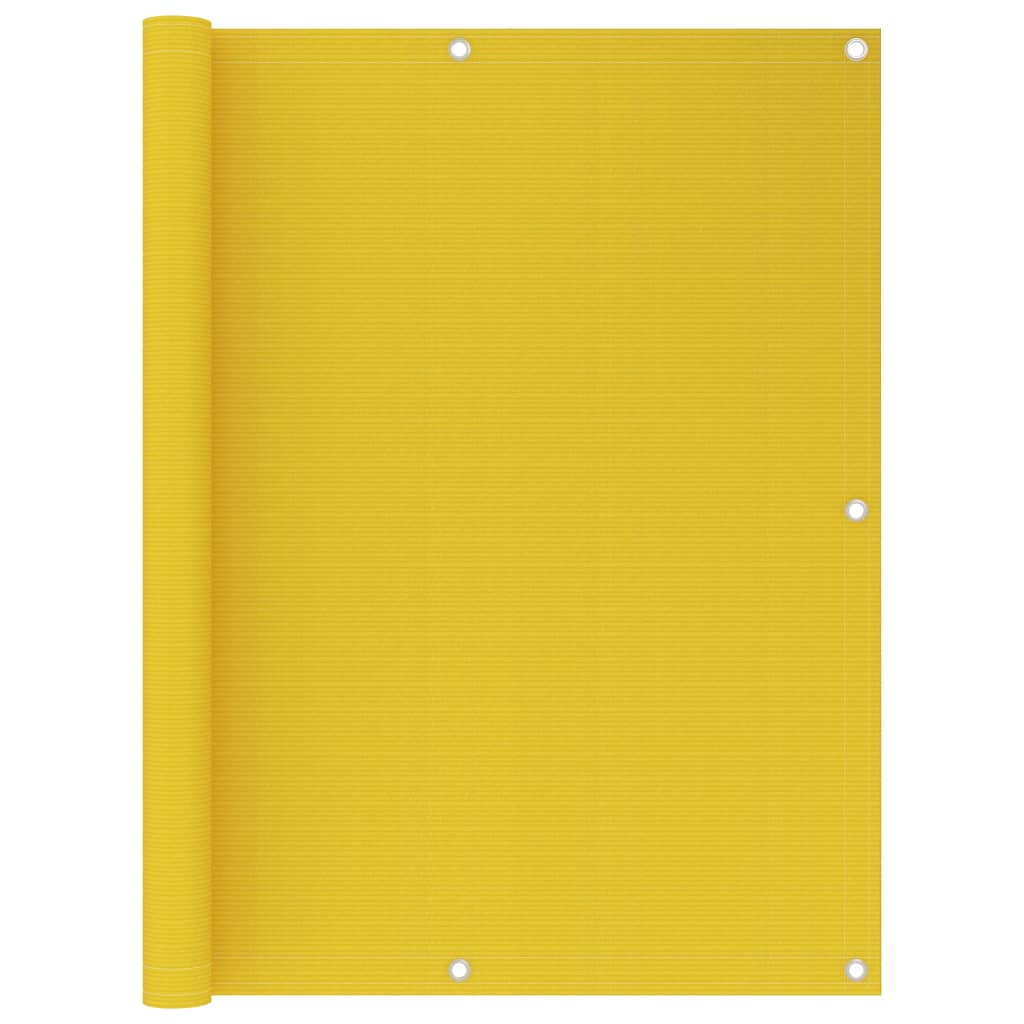 vidaXL Балконски параван, жълт, 120x500 см, HDPE