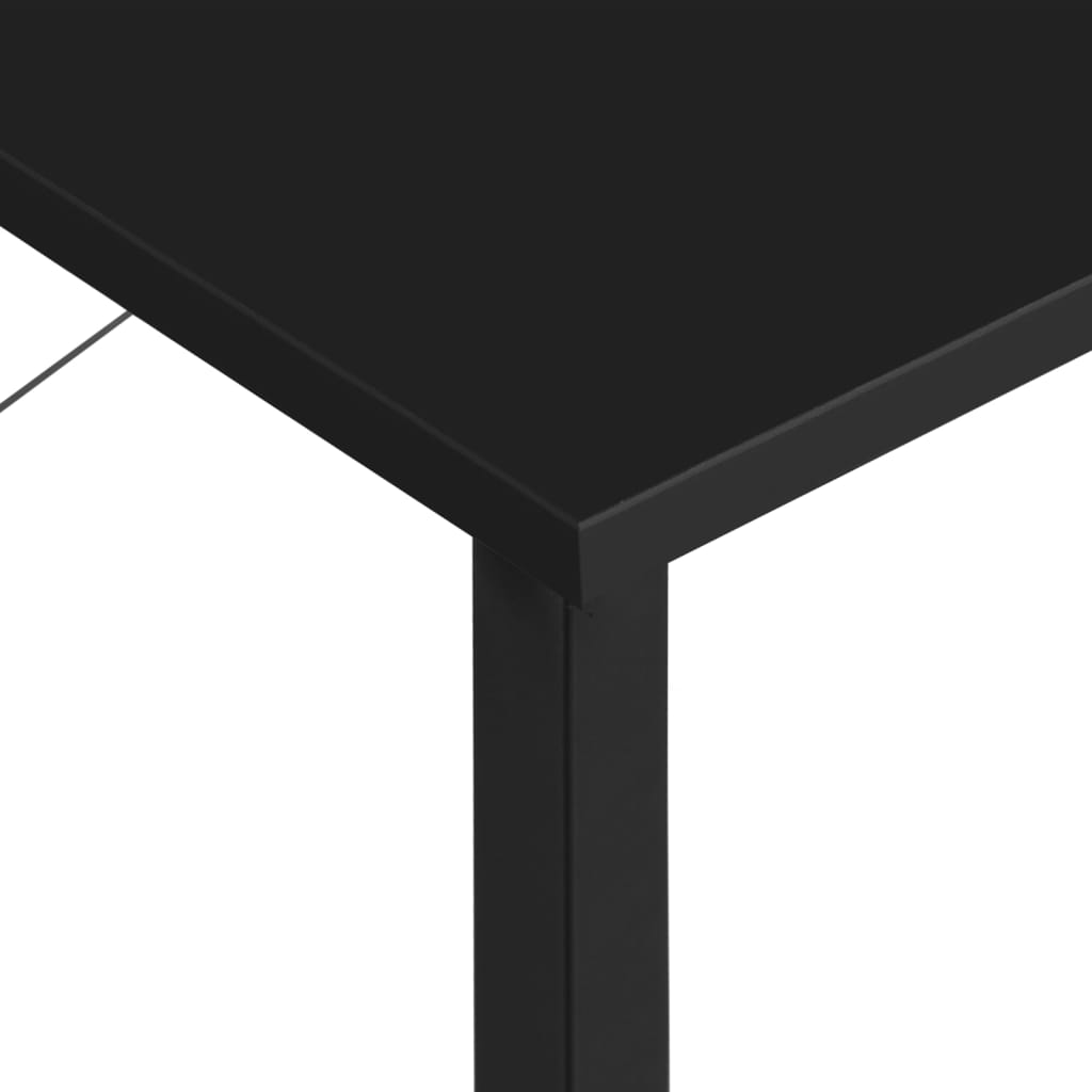 vidaXL Компютърно бюро, черно, 80x40x72 см, МДФ и метал