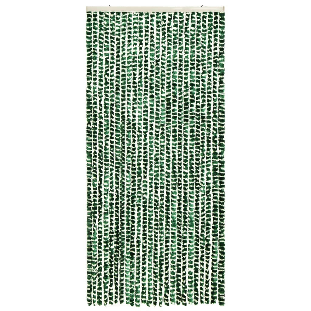 vidaXL Завеса против насекоми, зелено и бяло, 100x220 см, шенил
